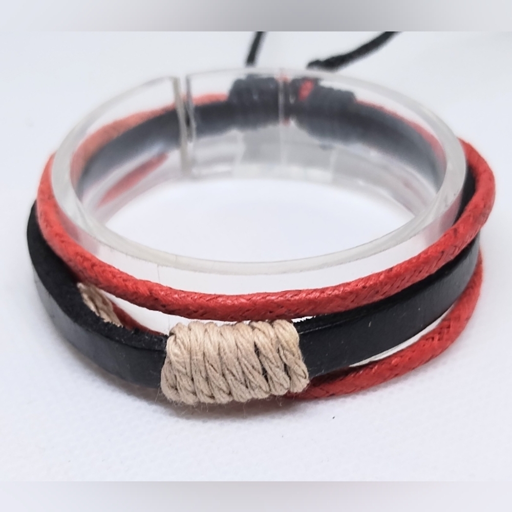 Men's Bracelet Leather Layered NEW f57‎